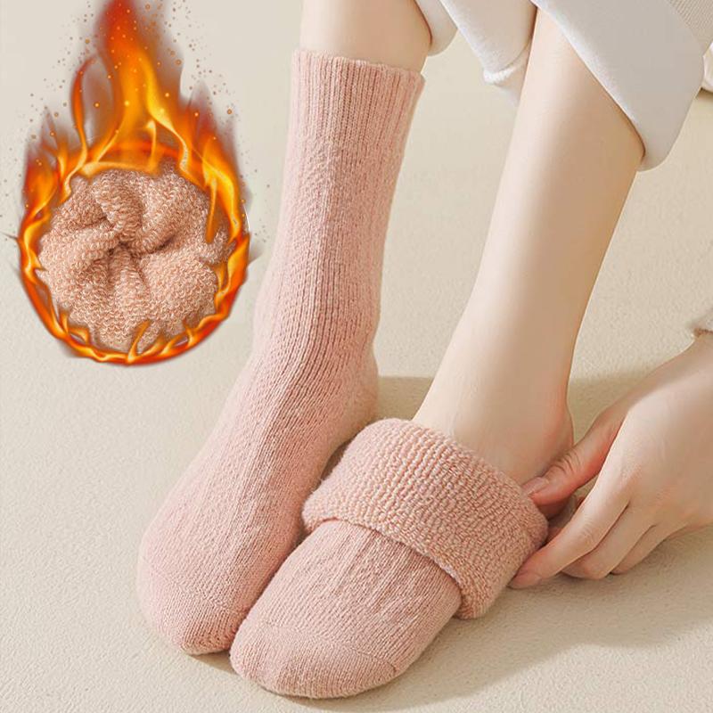 

5Pairs Women s Socks Winter Warm Resistant Floor Sock Breathable Comfortable High Quality Pink Soft Middle Sock Sleep Sox Female EU 34-39