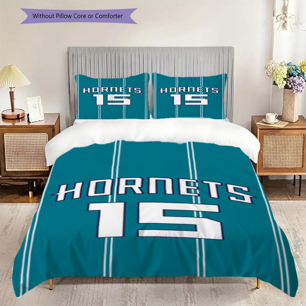 Vintage Hornets Jersey Bedding(1 * duvet cover + 2 * pillowcase, without core)Christmas birthday gift Duvet cover and pillowcase Soft and comfortable