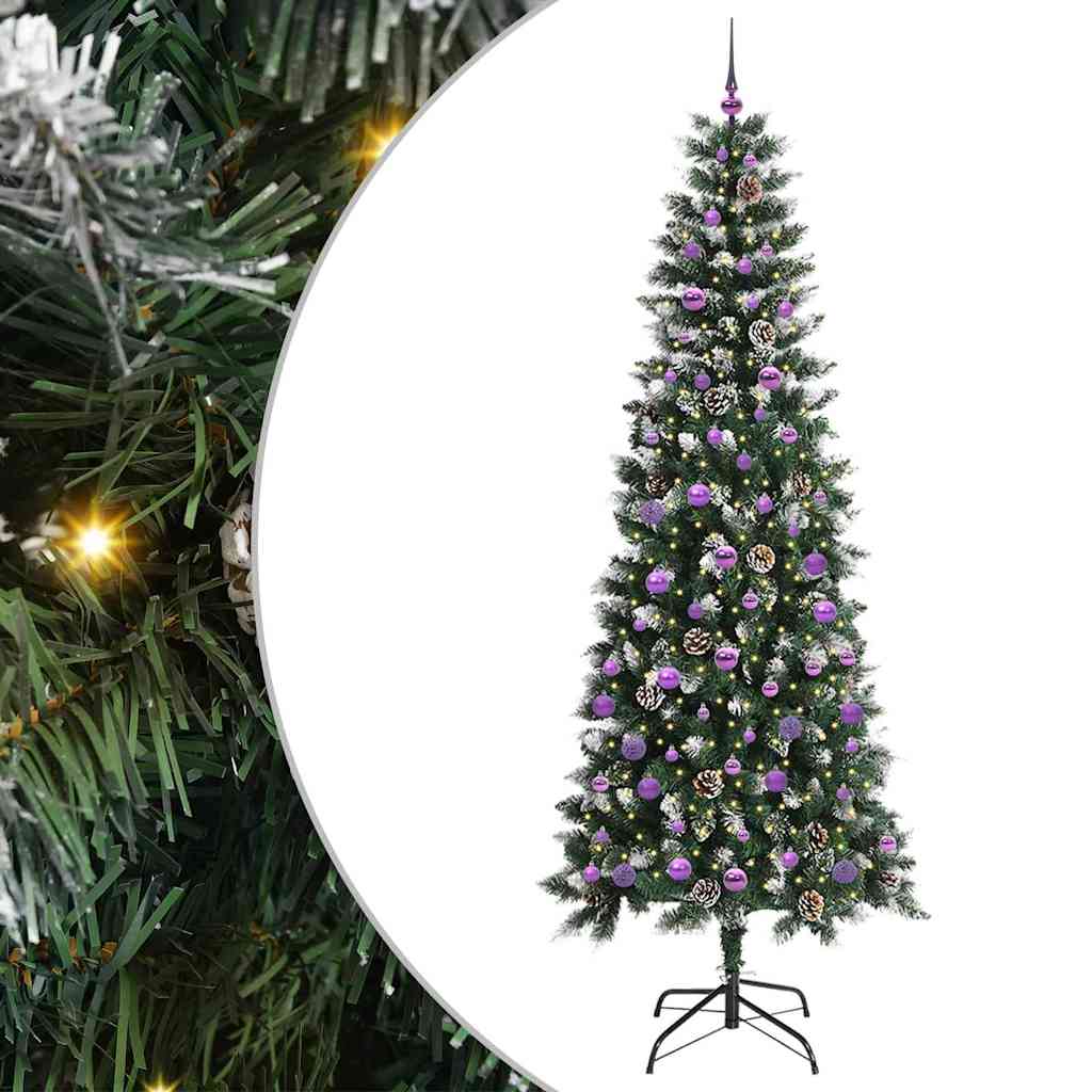 Artificial Christmas Tree with 300 LEDs and Stand Green 240 cm
