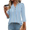 Women's Three-Quarter Sleeve Top, Loose Fit Casual Blouse for Everyday Comfort, Fashion