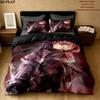 Saga Tanya Evil Pattern Bedding uilt Set uilt Cover Pillowcase Home Decoration Birthday Gift (1 * duvet cover + 2 * pillowcase without core)