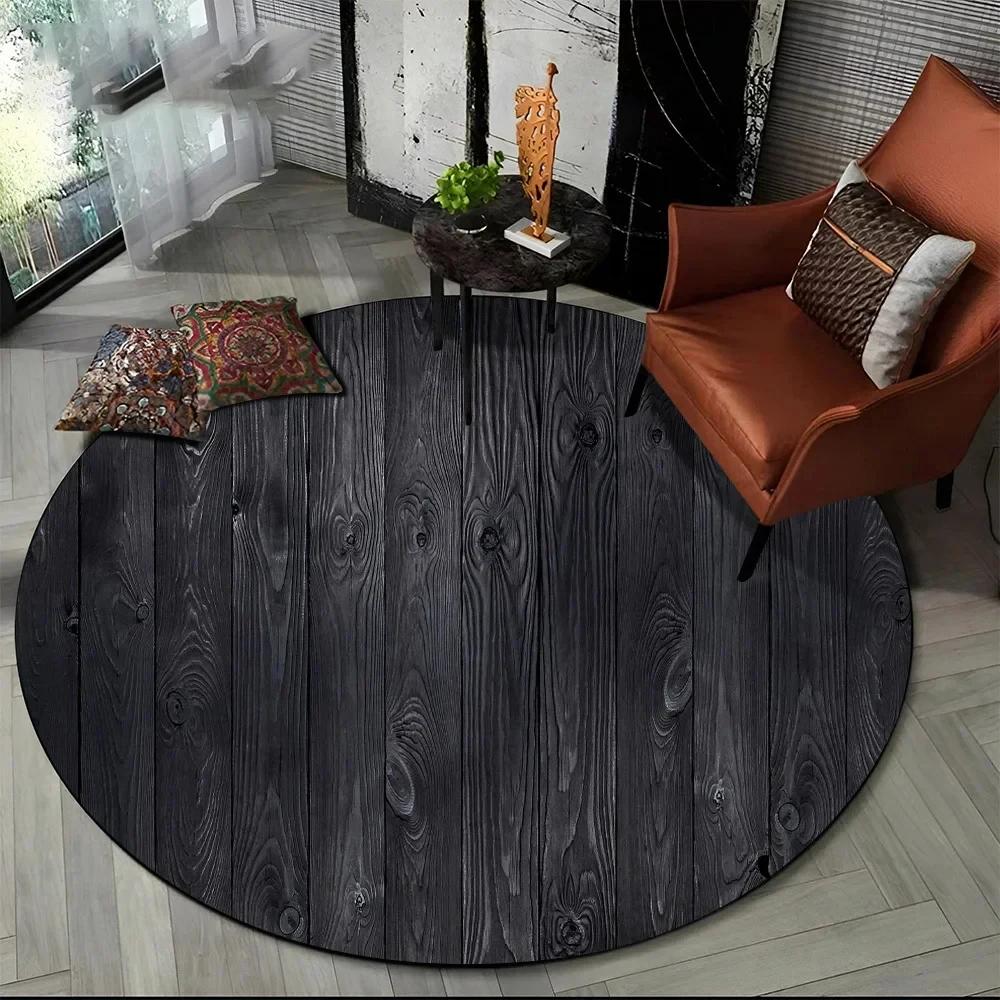 Latest 3D Color Wood Grain Lines Round Area Rug Carpet Rug for Living Room Bedroom Sofa Child Playroom Decor Pet Non-slip Gift