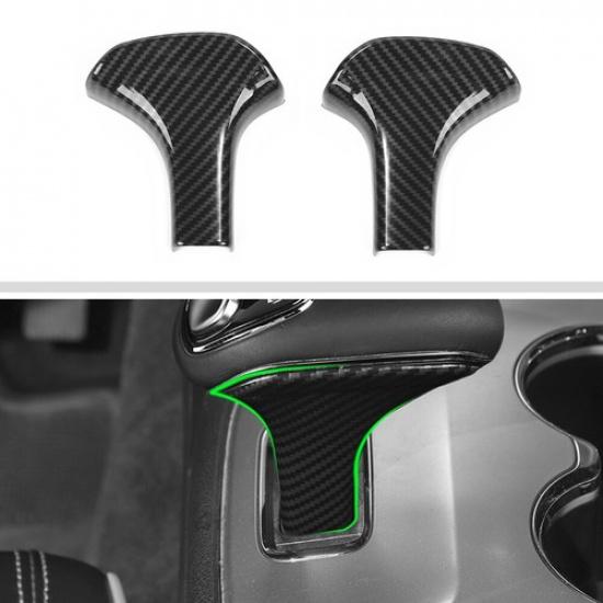 2x Gear Shift Head Knob Cover Trim for Dodge Charger Durango 12-14 Carbon Fiber