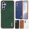 Luxury Crocodile Leather Phone Case for Samsung Galaxy A55 A35 A25 A15 A05S 54 34 14 M14 Shockproof Electroplat Frame Soft Cover