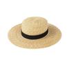 Spring and summer new fashion retro leather webbing flat top straw straw hat outdoor shopping Internet celebrity straw hat tide
