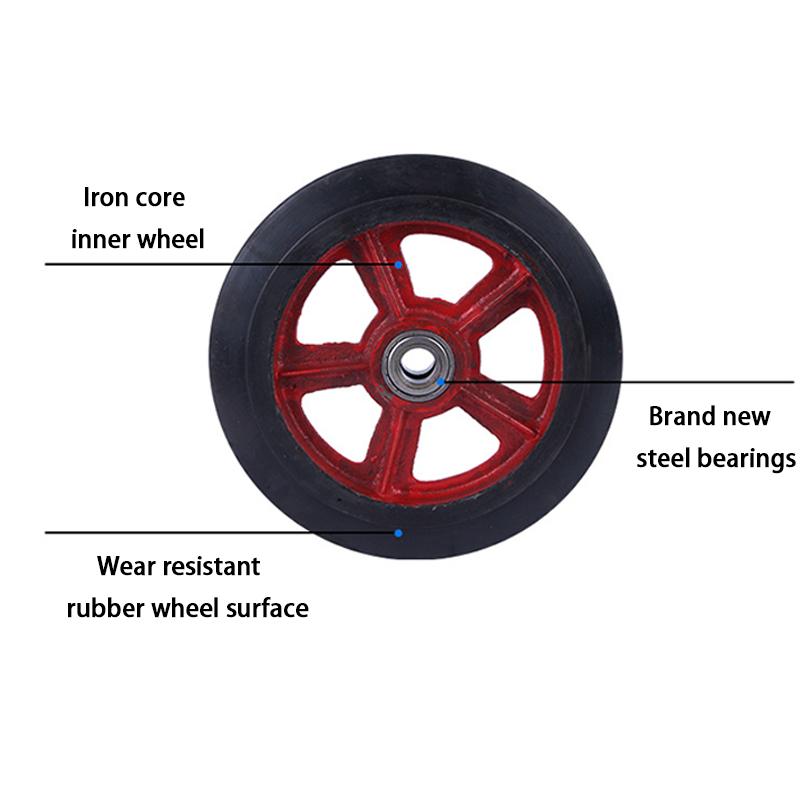 6, 8,10, 12 Inches Push Cart Rubber Wheel Heavy Duty Wheel Replacement Of Trolley Cart Handtruck/Pushcart