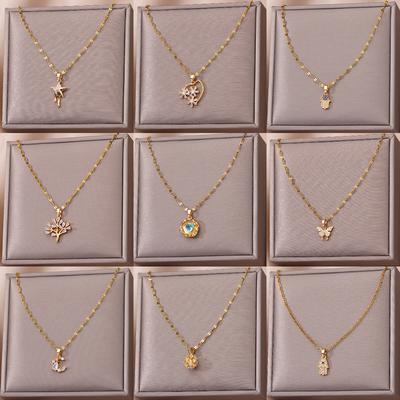 Ожерелья-сердечки из циркона для женщин, цепочка-чокер из нержавеющей стали, золотистого цвета, ожерелье Hollow Knight, модные дизайнерские ювелирные изделия класса люкс