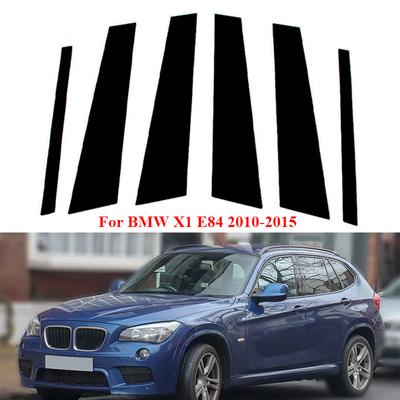 For BMW X1 F48 2016 - 2025 E84 2010 - 2015 Gloss Black Window Pillar Posts Cover B C Column Stickers Side Door Panel Trim