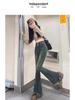 Women's High-Waisted American Gray Micro-Flare Jeans with Tassels and Bell Bottoms – Slimming Spring and Autumn Design.