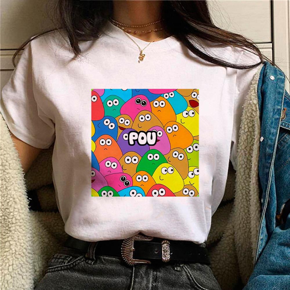 

Pou Tee women anime funny t-shirts girl anime comic Japanese clothes