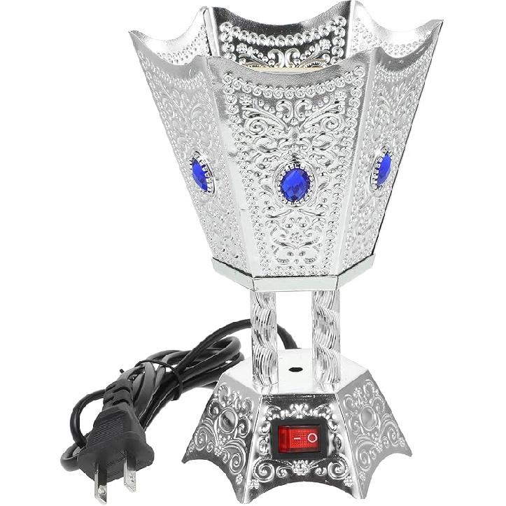 Electric Incense Burner Metal Bakhoor Burner Middle Eastern Style Tabletop Electric Censer Incense Burner for Home Office Yoga Spa Decor