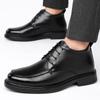 Zimowe Ciepłe Męskie Buty na Wesele i Imprezę sznurowane oksfordy Skórzane Biznesowe Męskie Eleganckie Codzienne Młodzieżowe Styl Brytyjski Wiosna jesień Buty