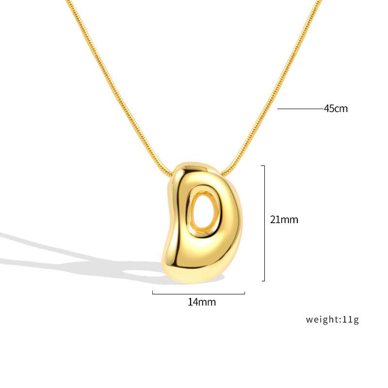 VENTFILLE 925 Sterling Silver 26 Letters Necklace For Women Gift Smooth Cute Balloon Jewelry Accessories Dropshipping Wholesale