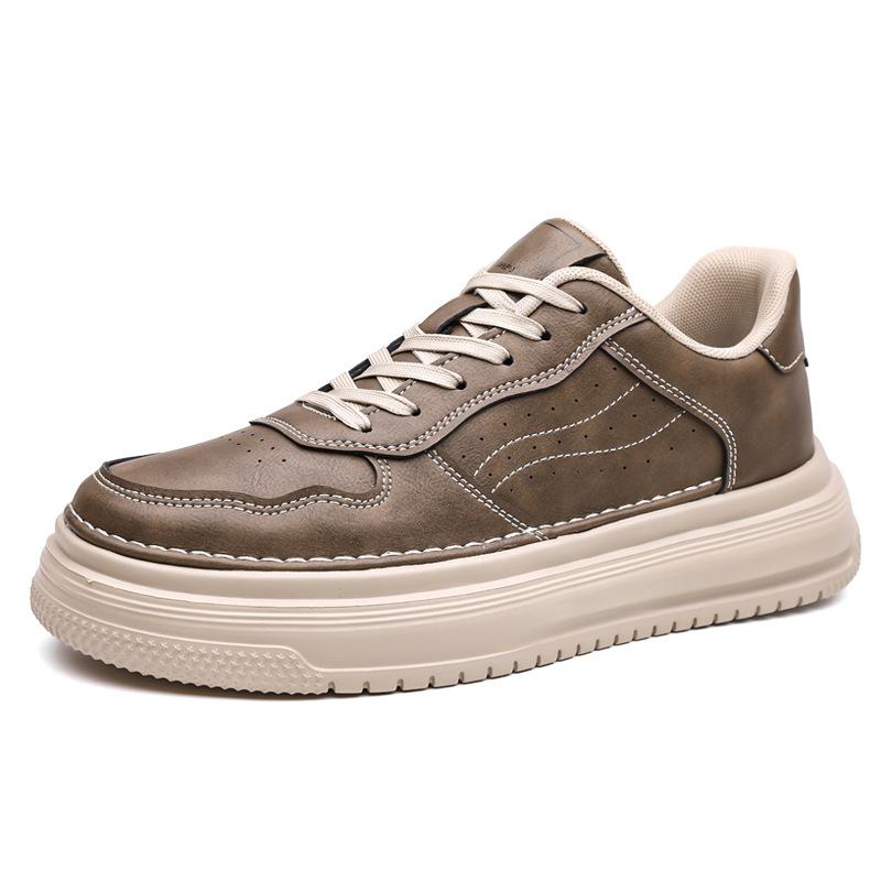Sapatos Plus Size para Homem 38-45 Moda Outono Homem Cadarço Plataforma Sandálias de Cunha Confortáveis Antiderrapantes Tênis Casuais Esportivos Sapatos de Homem