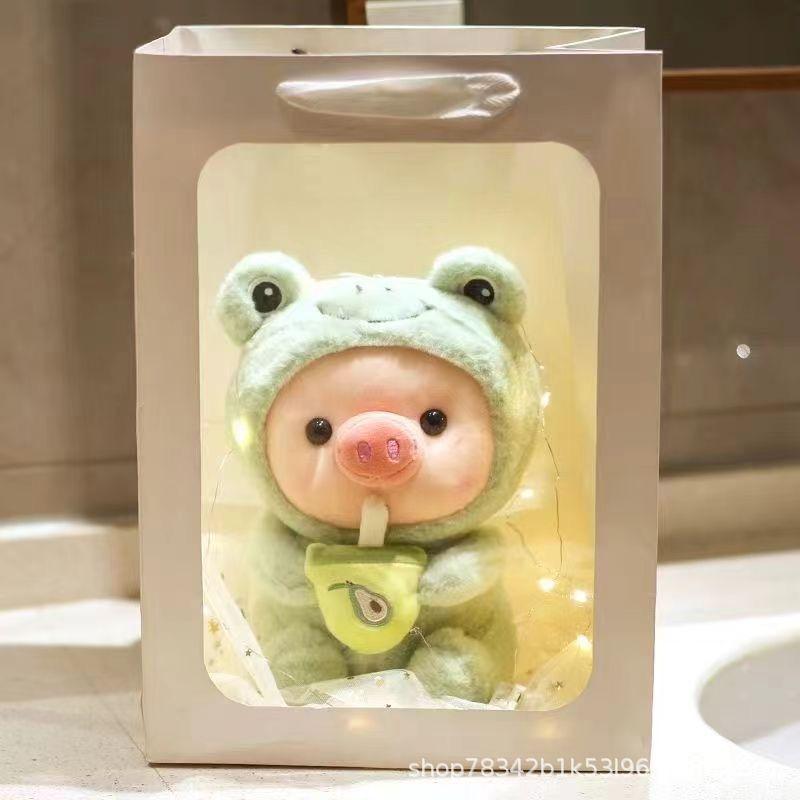 Milk tea pig doll cute bunny doll turned into frog doll cute bunny doll birthday gift