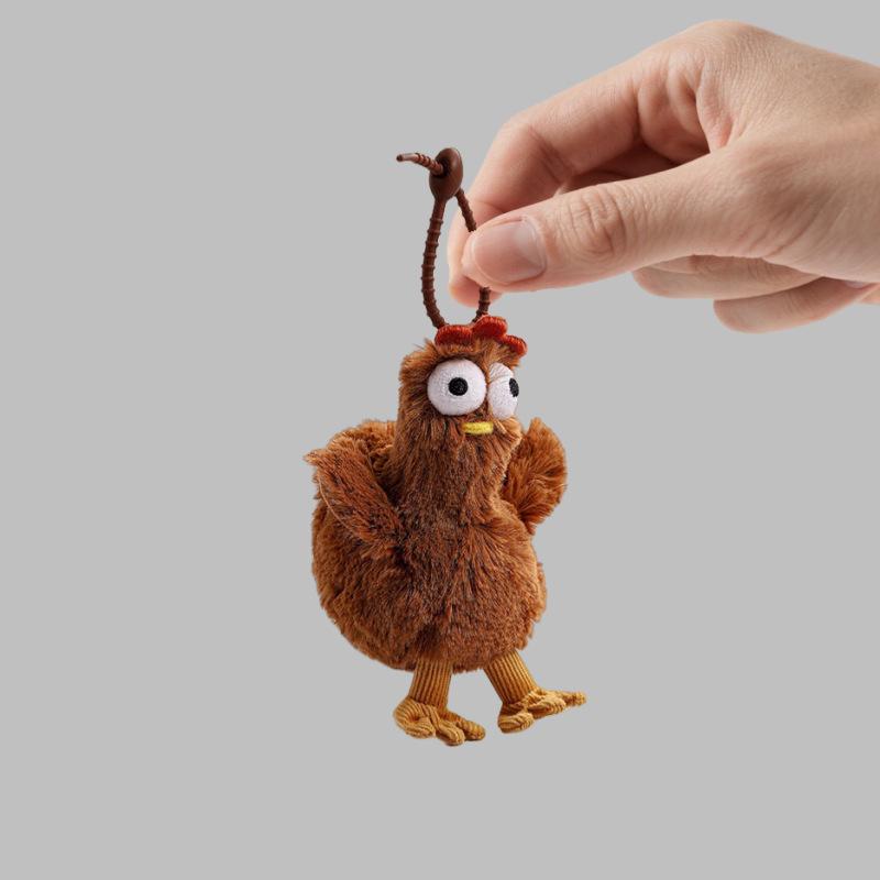 Egg Laying Chick Plush Doll Ugly Cute Keychain Press Egg Laying Doll Ugly Cute Abstract Gift Female Backpack Pendant