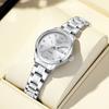 LIGE Elegant Women Watch Classic Diamond Dial Waterproof Quartz Watch Dual Date Waterproof Luminous Stainless Steel Ladies Watch