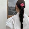Hair Tie Silk Satin Hair Rope Flower Elastic Hair Band Sweet Rose Hair Rope  Girl
