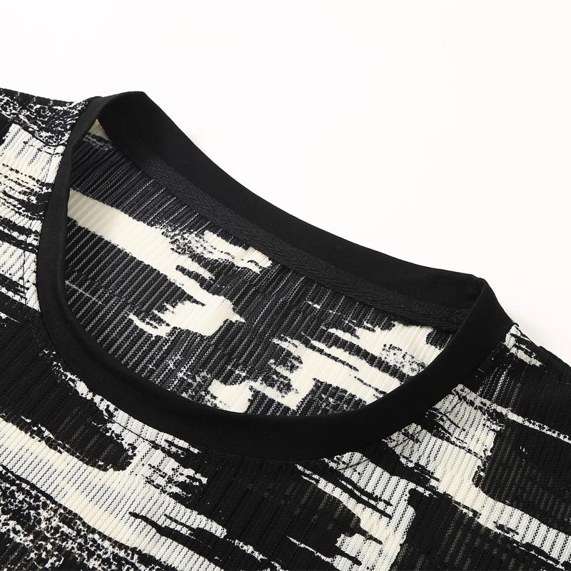 Men's Plus Size Abstract Print T-Shirt, Short Sleeve Streetwear Tee (5XL-13XL)