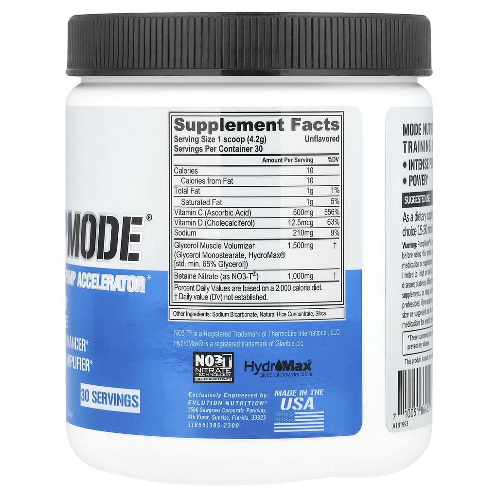Pumpmode, Non-stimulating pump acceleration, 126G(4.44Oz)