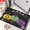 2D Flat 1pc 850Gsm Velvet Door Mat Color Pumpkins Art HD Printed Kitchen Rugs, Non-Slip Yoga Mats, Absorbent Machine Washable Polyester Rug for Bathro