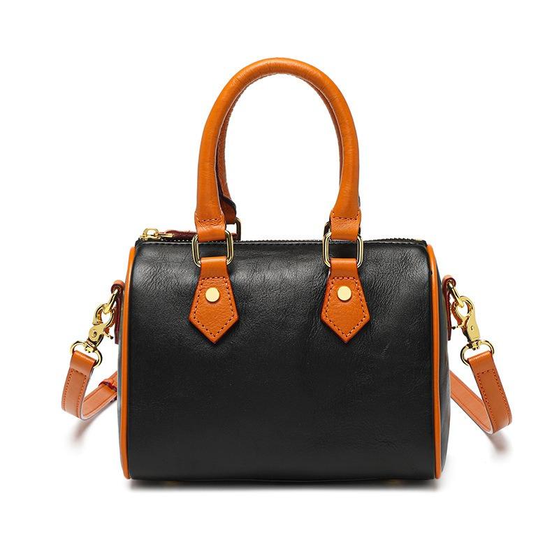 Real Cowhide Hand Carry Shoulder Pillow Bag On Behalf of Min Handbag Messenger Bag