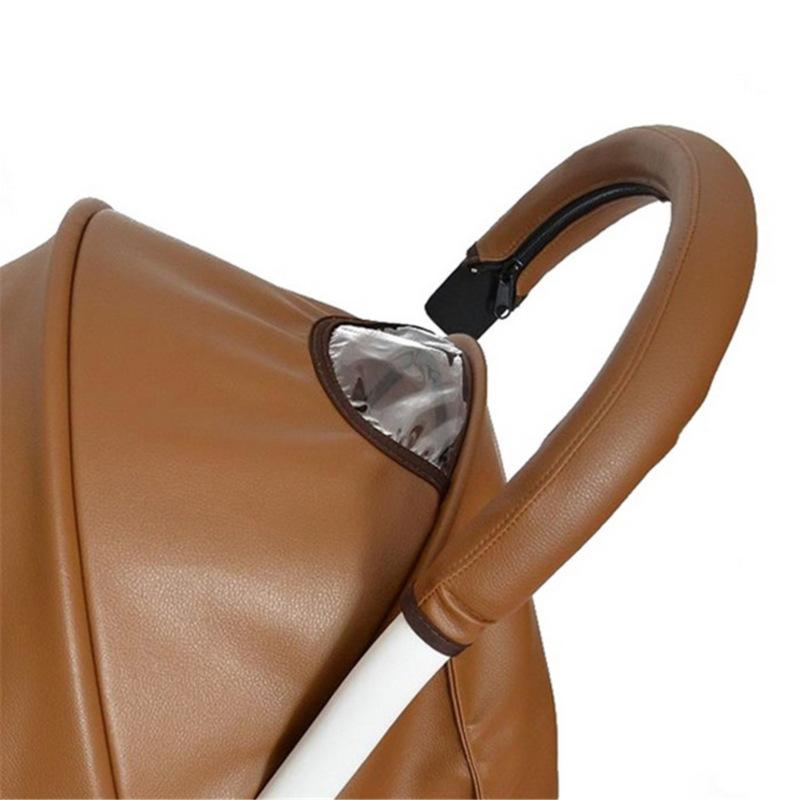 

Baby Stroller PU Leather Cover Zipper Type Can Be Disassembled And Washed General Model Anti-Slip Sweat-Absorbing Accessories коричневий