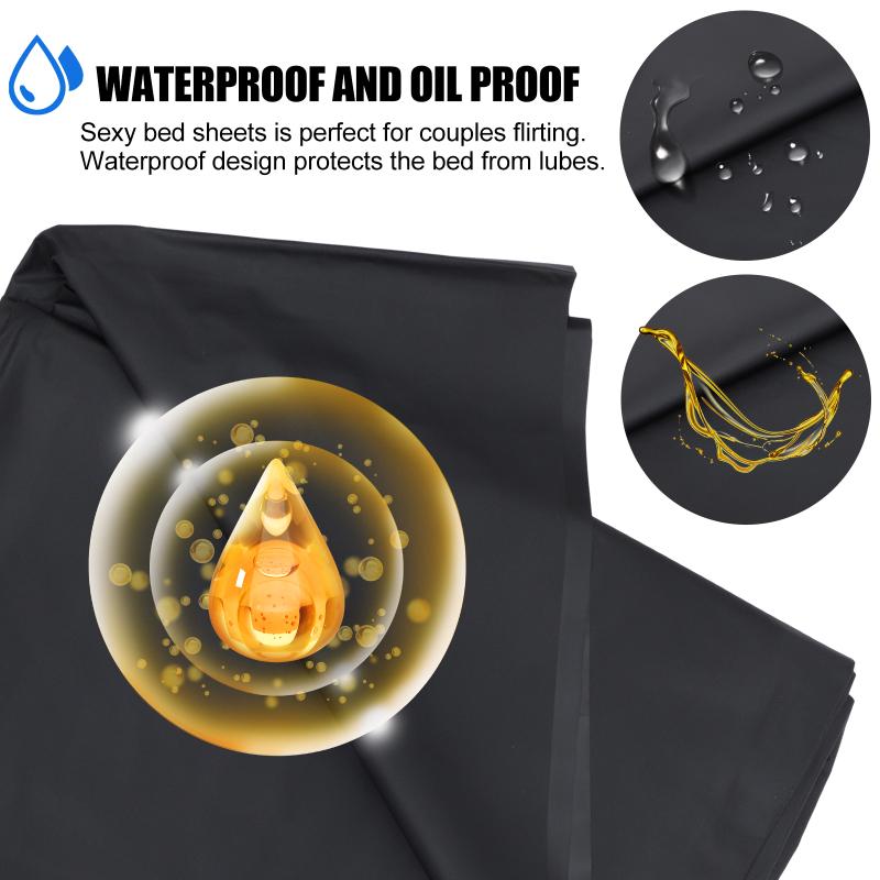 2M PVC Plastic Waterproof Sheets Home Outdoor Adult Sex Bed Cover Black/Skin Color Hypoallergenic Mattress Cover Sex