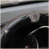Upscale Crystal Crown Coverd Women Car Steering- Wheel Braid Luxurious Diamond PU Leather Steering Wheel Cover Diameter 38cm