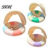 Lightweight Swim Float Baby Pool with Canopy, Vintage Striped Inflatable Ring Safety Seat & Handle, Sun Protection Swimming for Toddler Kids