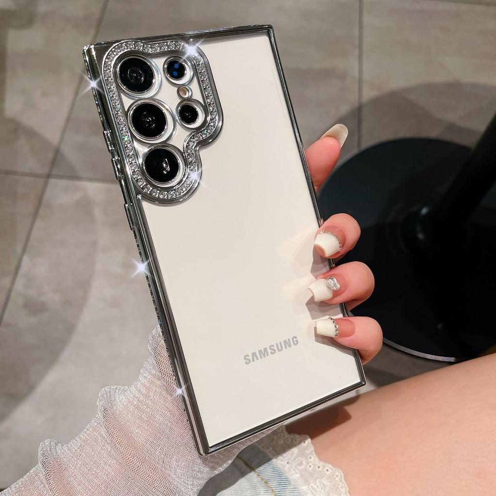 Husă de telefon mobil Samsung S23 Ultra cu strasuri și sclipici S24 Plating A12 All Inclusive A05s Husă protectoare pentru femei A15