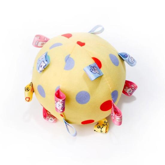 Pet Chew Toy Dot Printing Colorful Webbing Highly Elastic Bite-Resistant Cotton Filling Built-in Bell Noise Making Dog Toy