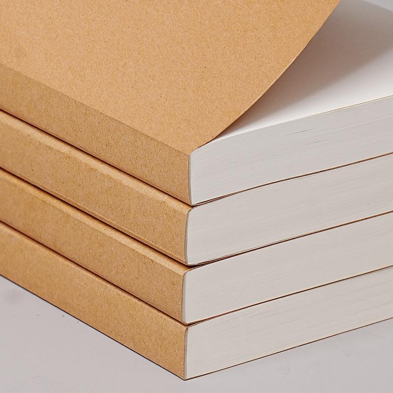 A5/B5 Kraft Paper Cover Notebook,Extra Thick 200 Sheets/Book,Blank Pages,Free Stickers,Office Study Notes Supplies CS-079