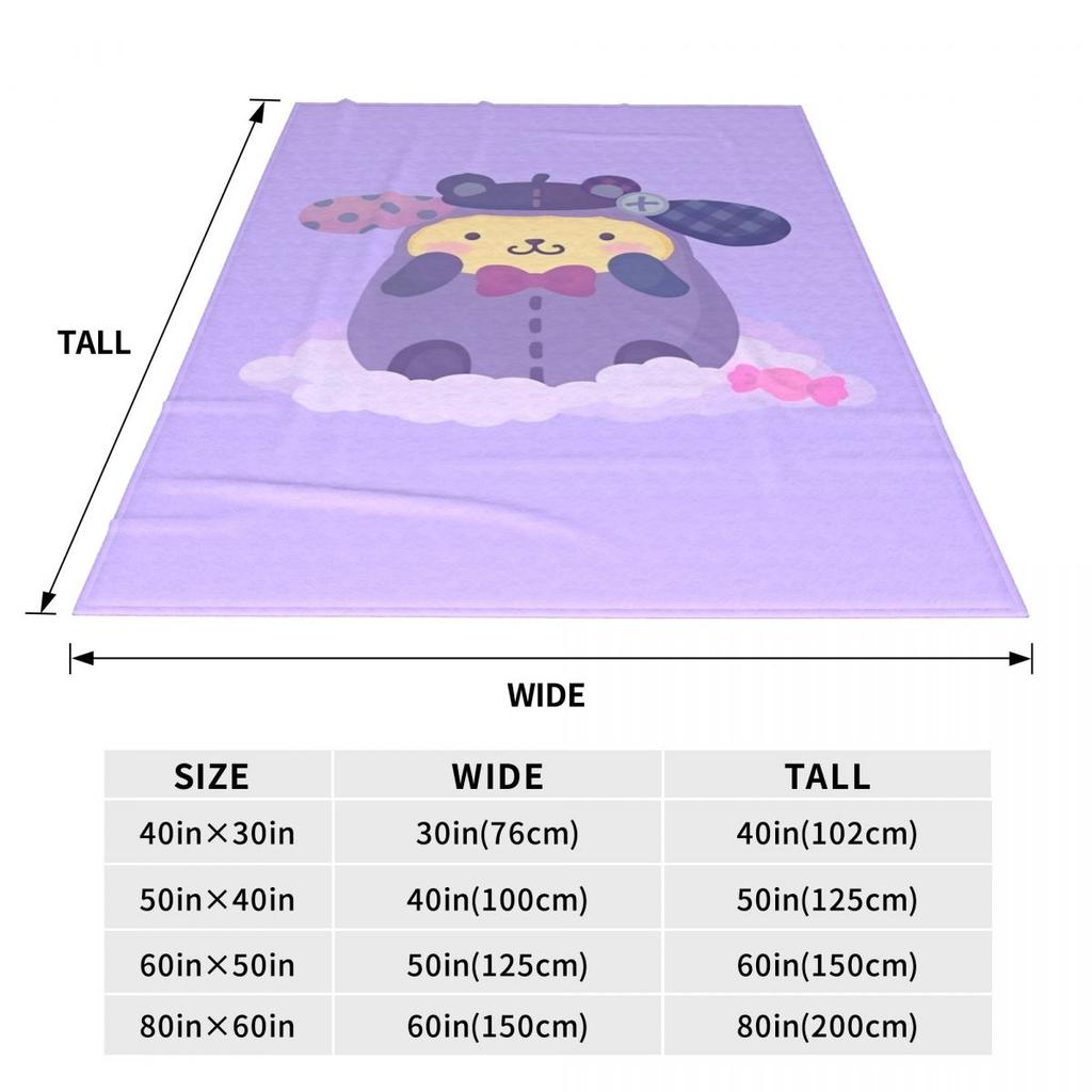 Pom Pom Purin Halloween Warm Soft Blanket Travel Office Plush Throw Blanket Outdoor Flannel Bedspread Sofa Bed Cover