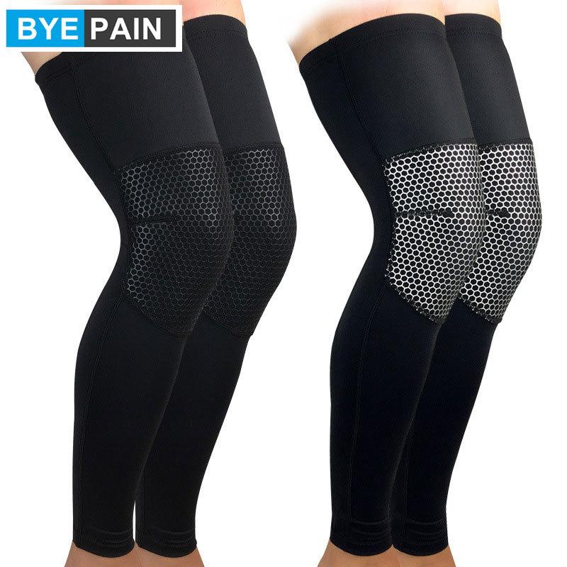 Durable And Safe 1Pcs Byepain Compression Leg Sleeves For Men Women - Full Length Stretch Long Sleeve With Knee Support Non-Slip Inner Bands