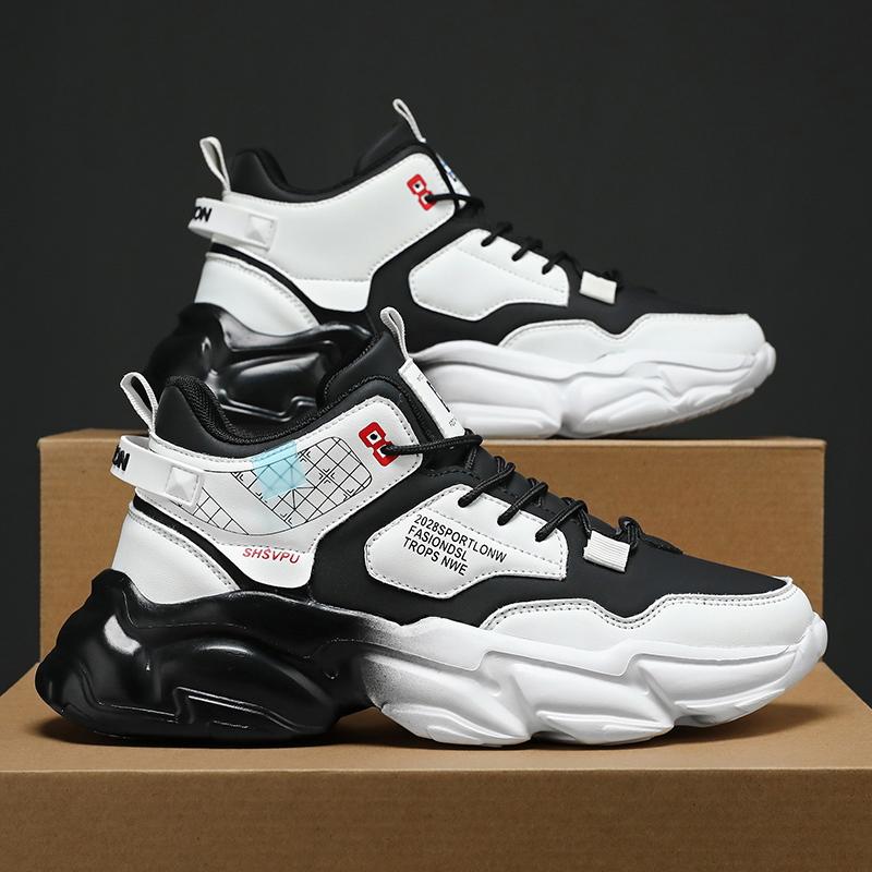 

Высокие туфли мужские 2024 осень новые водонепроницаемые кожаные спортивные повседневные туфли молодежные универсальные увеличивающие рост туфли для пап 39