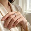 S925 Four-Leaf Clover Zircon Ring, Gold-Plated Light Luxury Versatile Band.