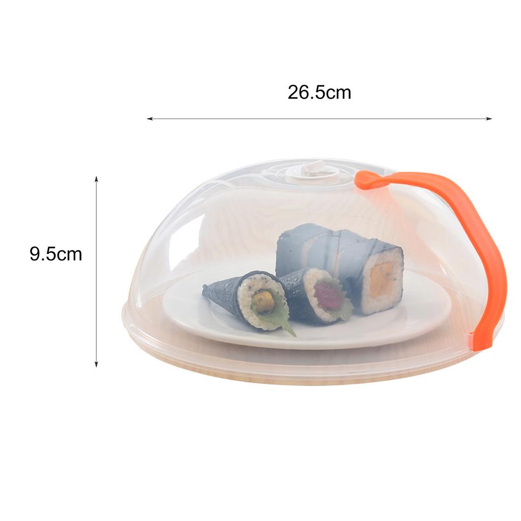 Microwave Food Cover Washable Effective Easy-using Microwave Plate Lid Transparent Anti-splash Cap With Handle For Chef