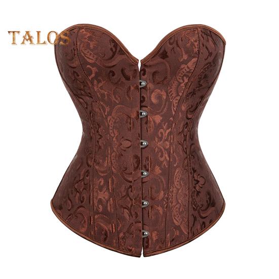 Women Shapewear Lace Up Overbust Corset Bustier Top Hourglass Figure Push-up Bodyshaper with 12 Bones