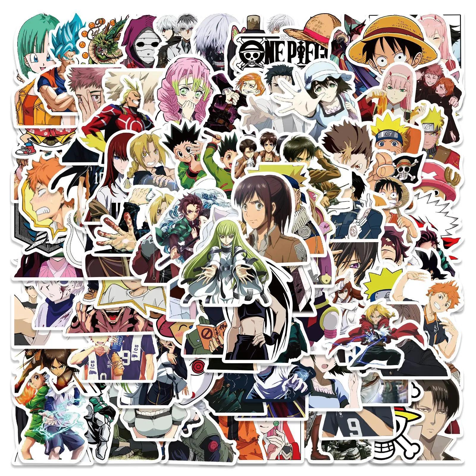 50/100/300PCS Mix Autocollants Anime Imperméables DIY Graffiti Téléphone Ordinateur Portable Bagages Guitare Cahier Tasse Autocollants Dessin Animé Jouet pour Enfants gray