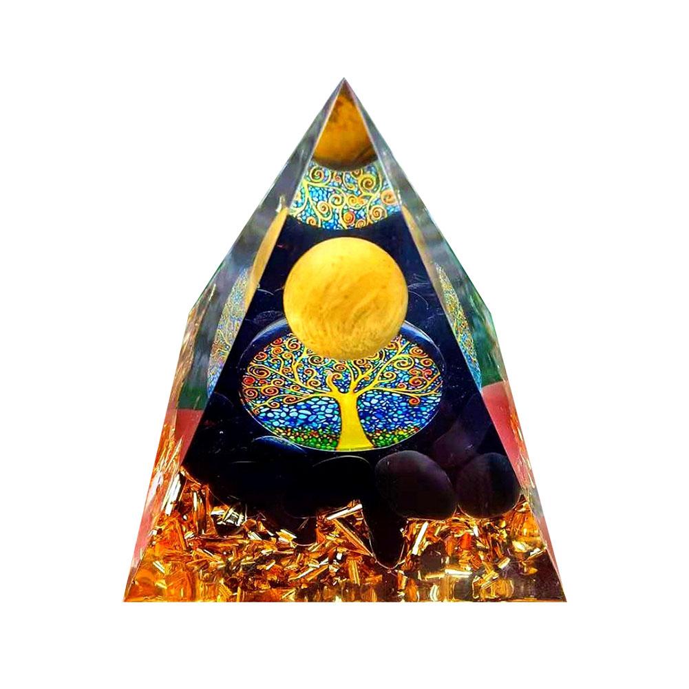 Energy Generator Orgone Pyramid Amethyst Peridot Healing Natural Crystal Reiki Chakra Generator Orgonite Pyramid Meditation Tool