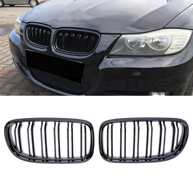 

Решетки переднего бампера автомобиля для BMW 3 серии E90, гоночная решетка для почек, двойная новая решетка 2009-2012, глянцевый матовый черный