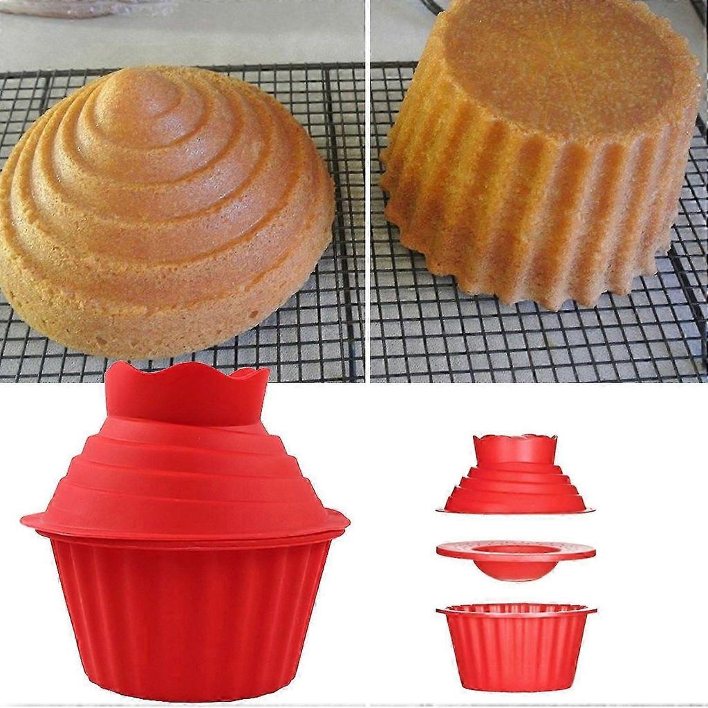 3 Pack Giant Big Silicone Cupcake Cake Mould Top Cupcake Bake Set Baking Mold Cake Bake Tool
