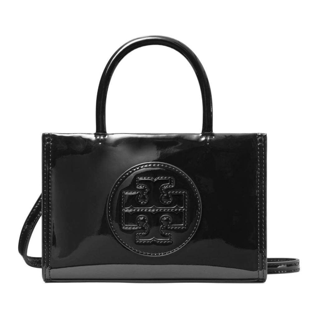 Tory Burch Ella Bio Logo Magnetic Closure Bridge Design Tote Bag Shopping Bag Shoulder Crossbody Bag Synthetic Leather Handbag Mini 161878-001