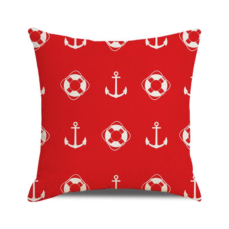 Watercolor sailing-themed sailboat Digital printing short plush pillow covers for car sofa office cushion cover home goods