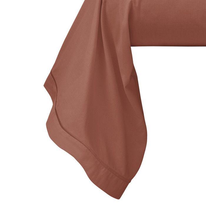 Taie de traversin percale de coton peigné "Julian" Coton Pur - 45x185 - Julian Terracotta