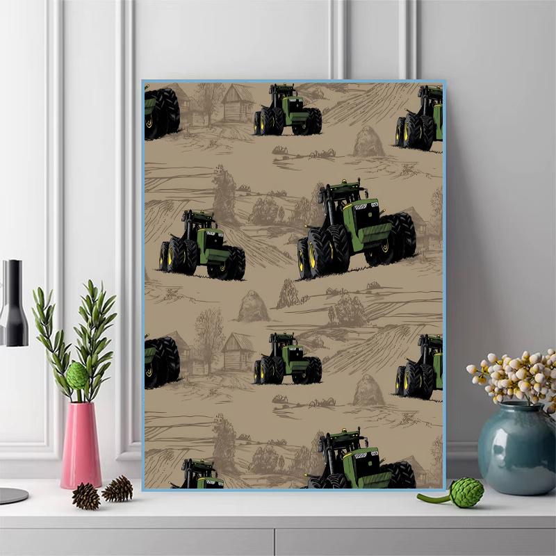 John Green Tractor 100% Round Full Drill 5D DIY Diamond Painting Embroidery Cross Stitch Rhinestone Décor