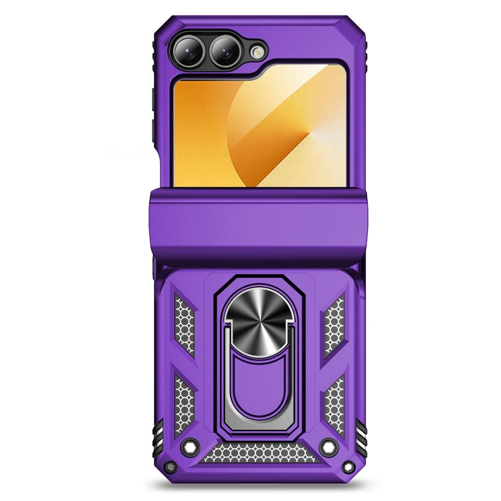 Ring Funda For Samsung Z Flip 6 5 4 5G Case With Stand Holder Cover For Samsung Galaxy Z Flip6 zflip6 Flip5 Flip4 Armor PC Cases