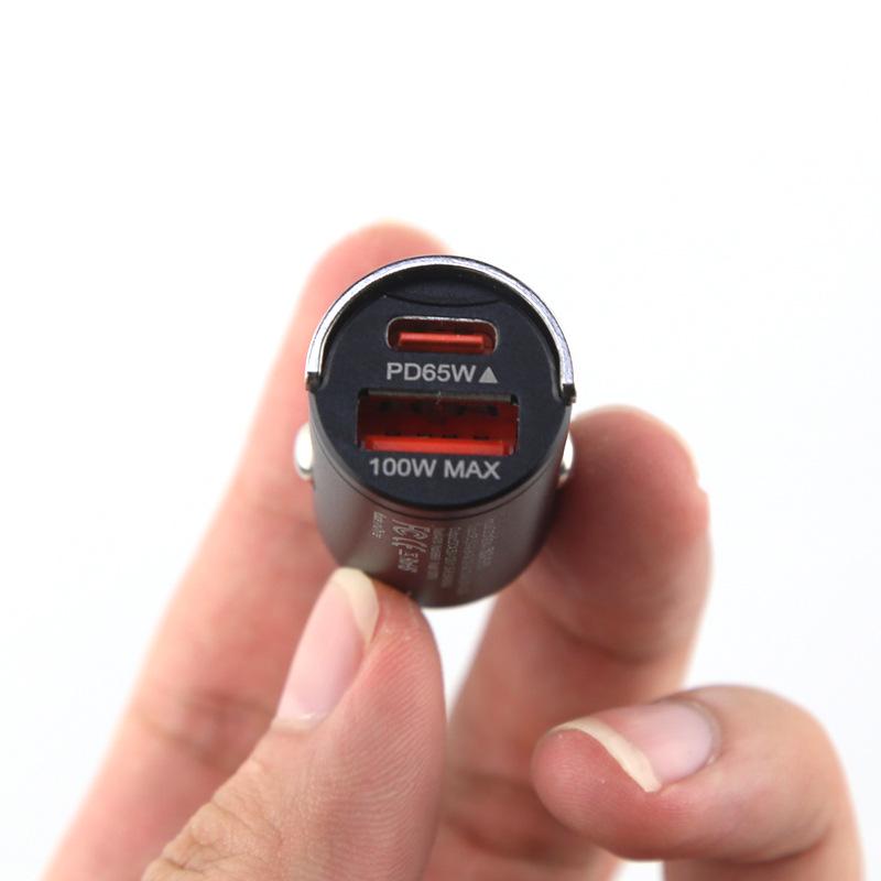 Super Fast Charge PD30W Mini Pull Ring Car Charger with QC3.0 & 100W Flash Charge