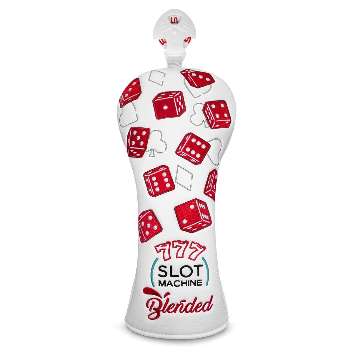 

Чехол для головки клюшки для гольфа Lucky Dice Стильная вышивка Чехол для головки вуда с избытком Драйвер Фэйрвей вуд Утилита Гибрид Чехол для головки Номерная бирка в комплекте Паттер белый